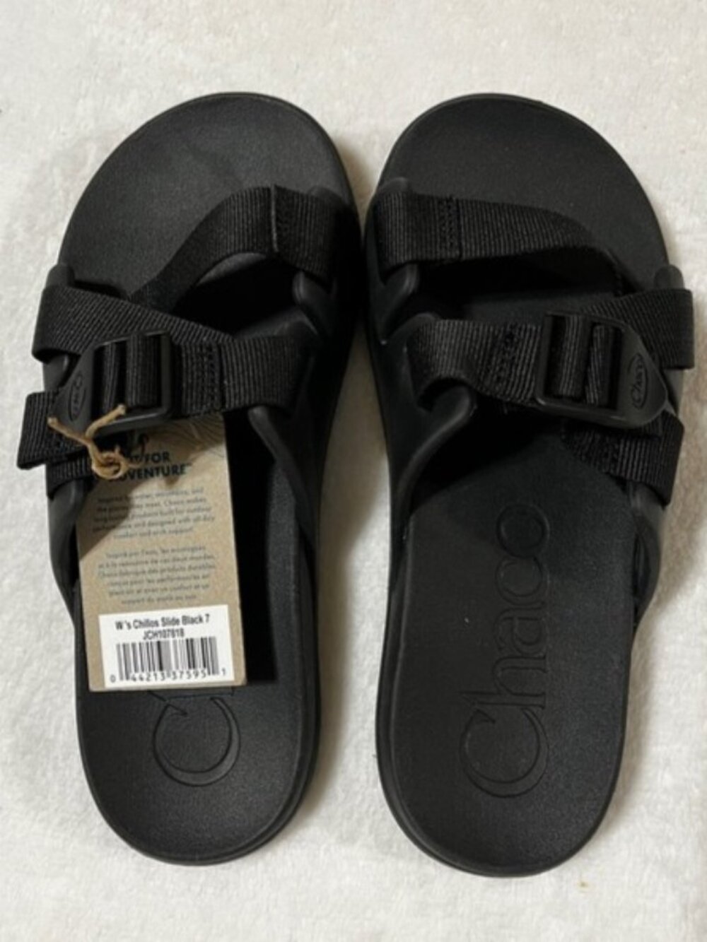 Chaco Chillos Slide Sandals Black Womens Size 7 NWT